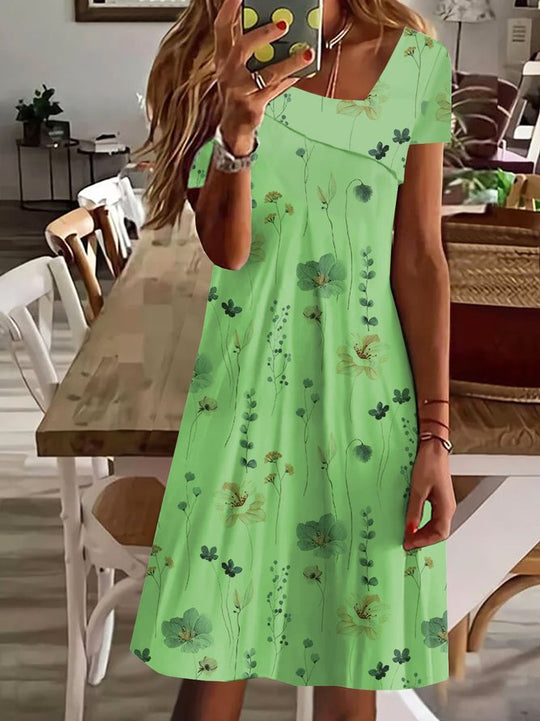 Damen Sommerkleid mit floralem Design und weitem Schnitt