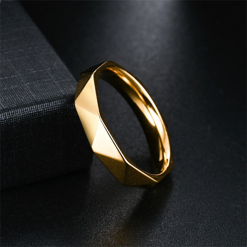 Herren Ring mit modernem, facettiertem Design und hochglänzender Oberfläche Shop Nory
