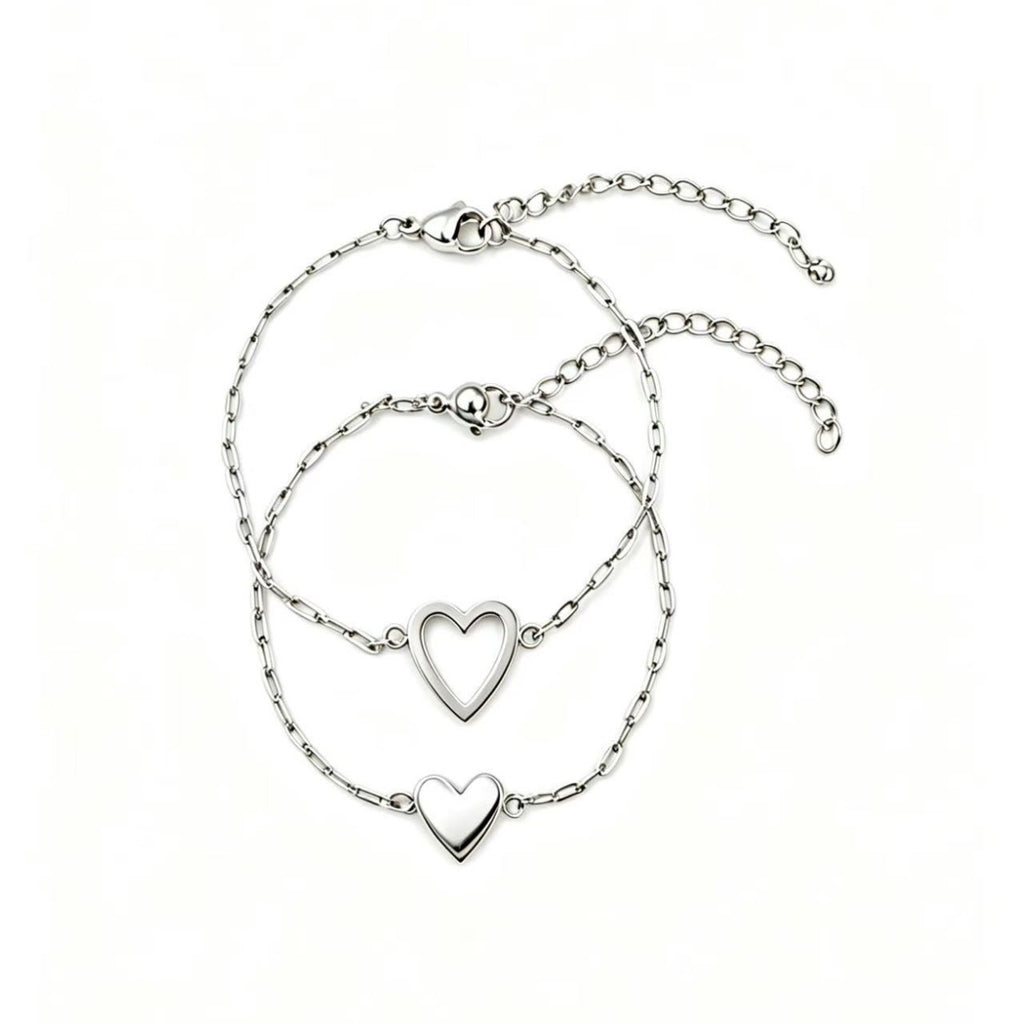 Damen Fußkettchen mit romantischem Herzanhänger aus hochwertigem Edelstahl Shop Nory