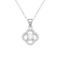 Damen elegante Halskette mit floralem Anhänger und funkelnden Zirkonia Shop Nory