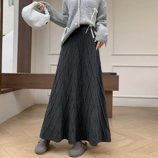 Damen Maxirock mit raffiniertem Rautenmuster Shop Nory