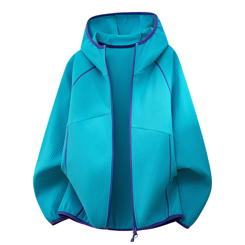 Damen Kapuzenjacke aus atmungsaktivem Waffelstrick mit oversized Schnitt und Reißverschluss Shop Nory