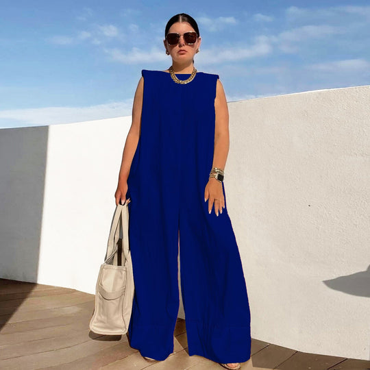 Damen Weit geschnittener Jumpsuit mit Kapuze und tiefer Taille