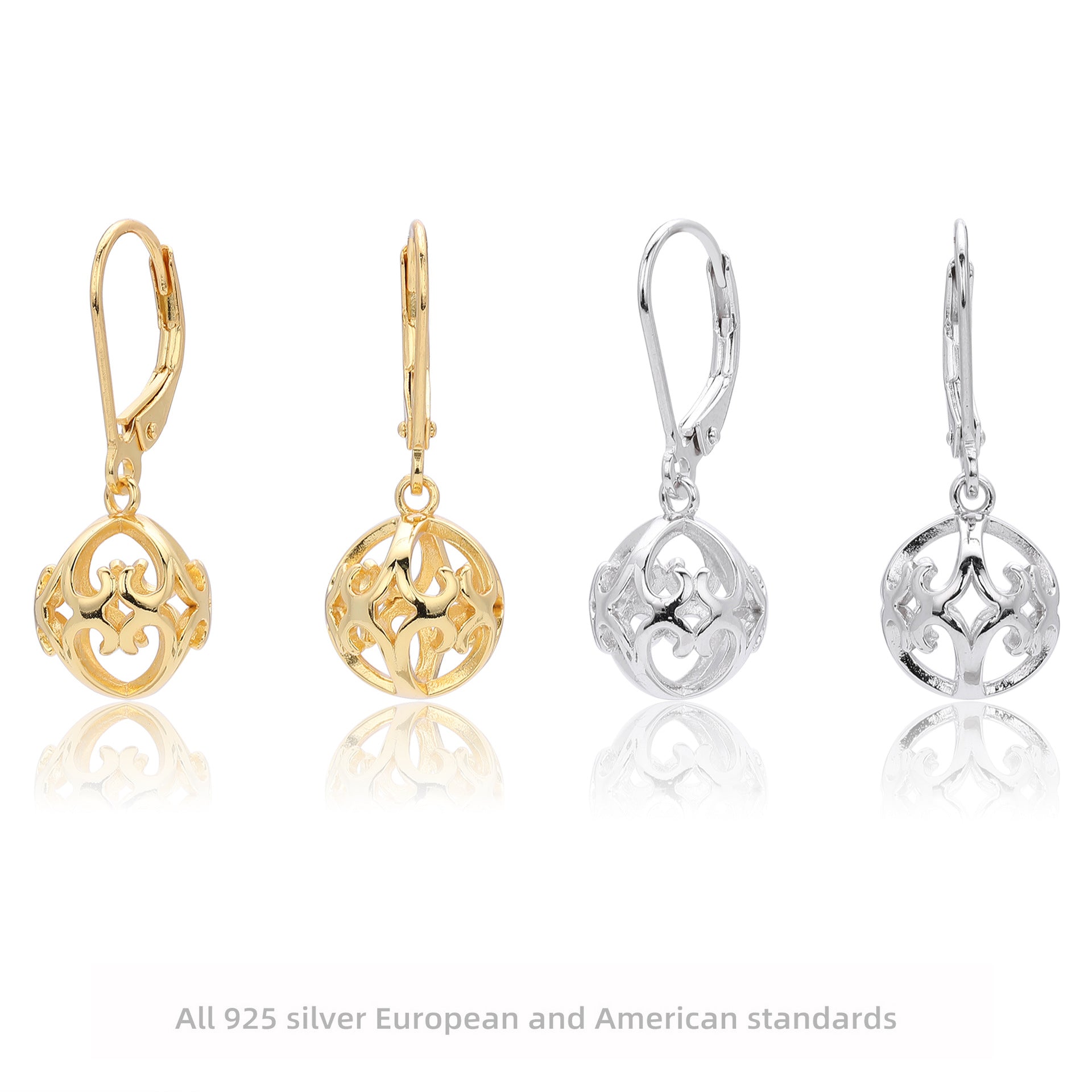 Damen Ohrhänger mit filigranem Design aus 925 Sterling Silber Shop Nory
