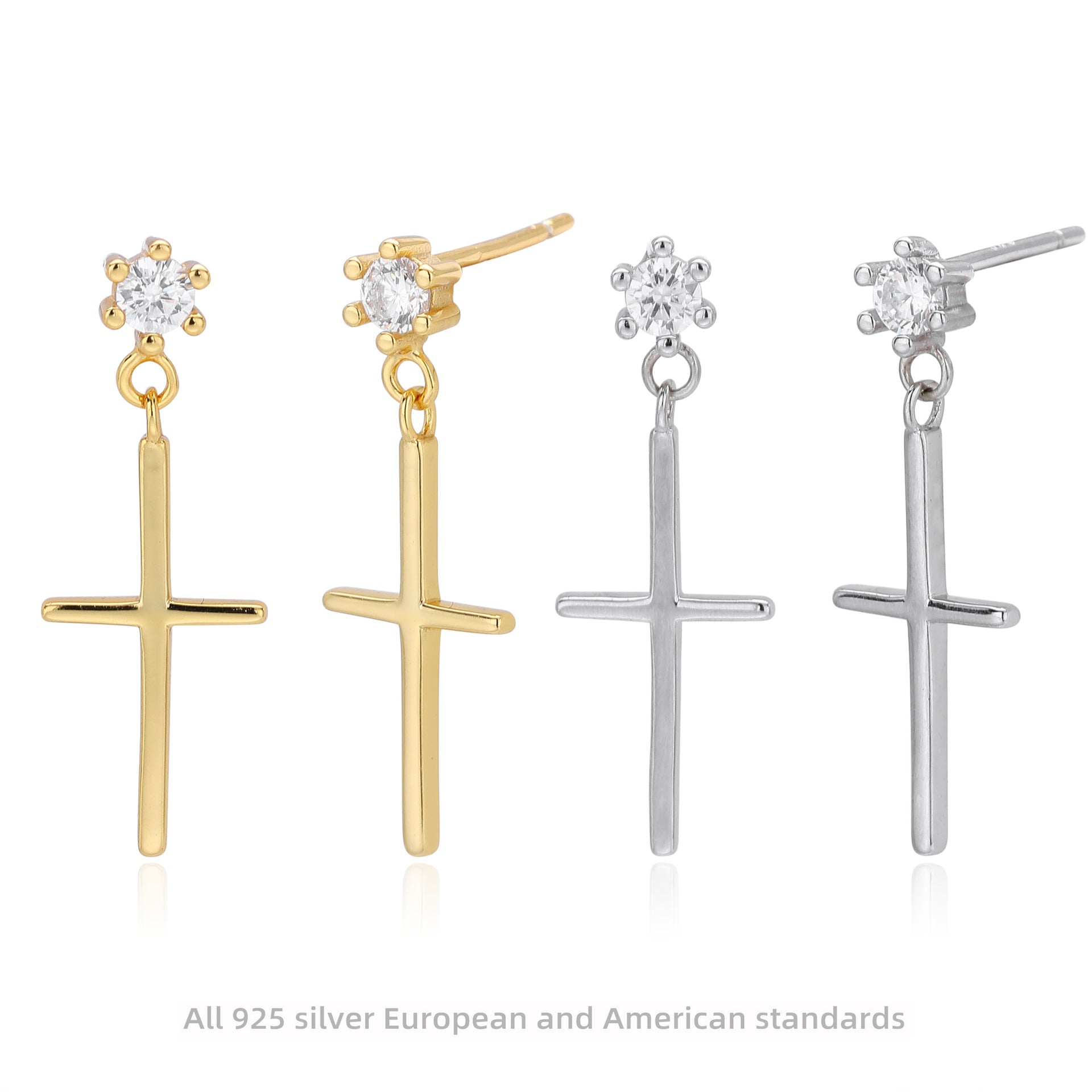 Damen Ohrhänger mit stilvollem Kreuzdesign aus 925 Sterling Silber Shop Nory