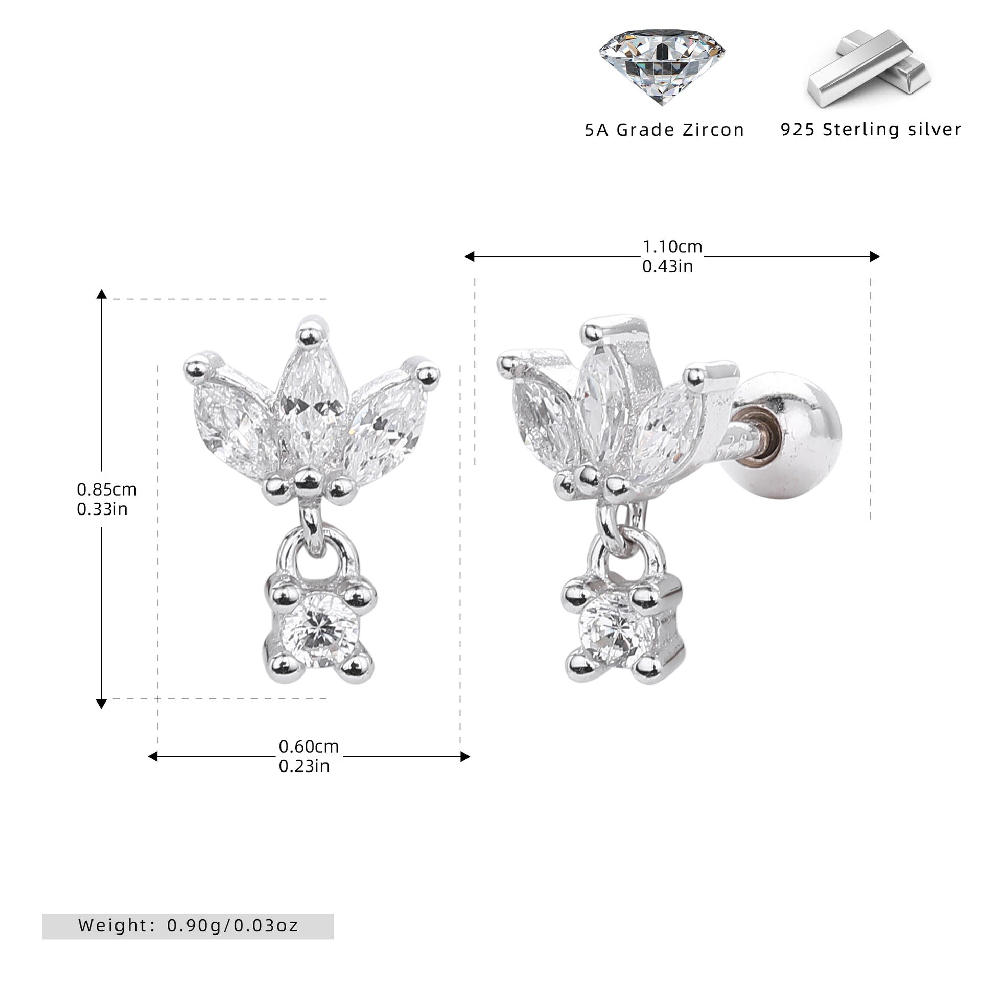Damen Ohrhänger mit luxuriösen Zirkonsteinen und elegantem Design Shop Nory