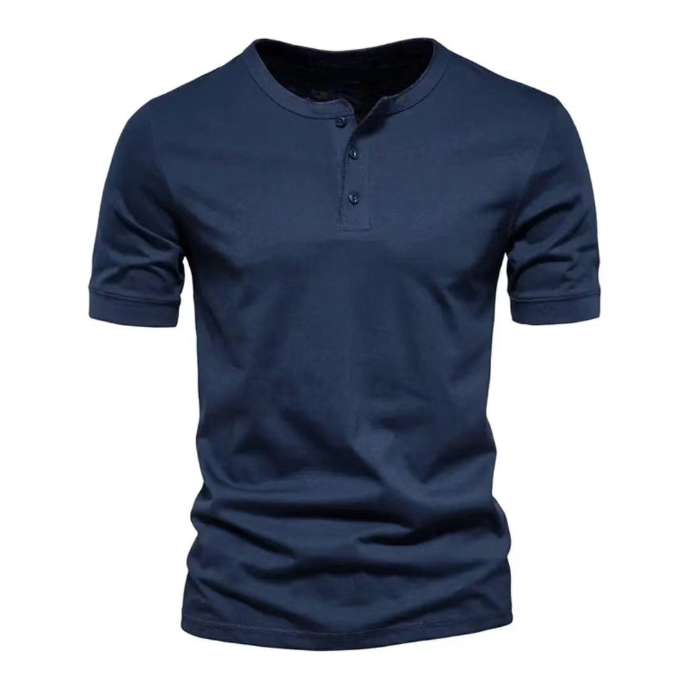 Herren Kurzarm-Henley-Shirt mit praktischer Knopfleiste und bequemer Passform