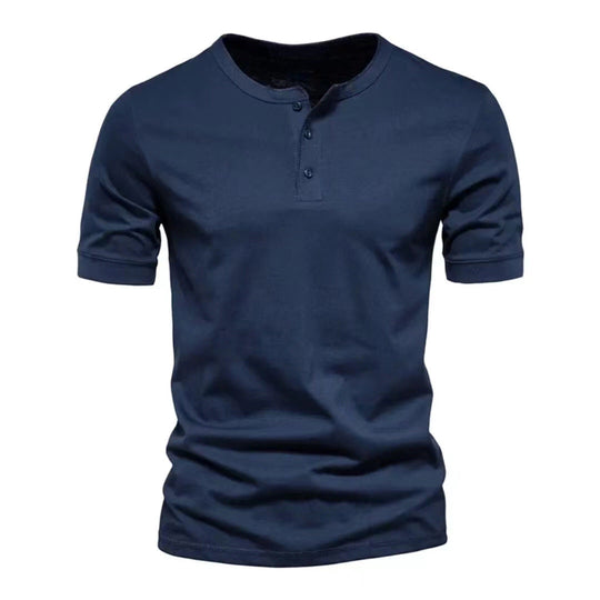 Herren Kurzarm-Henley-Shirt mit praktischer Knopfleiste und bequemer Passform