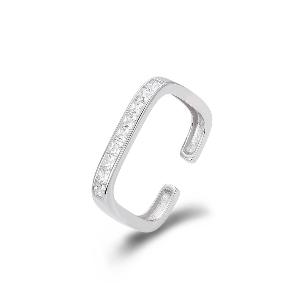 Damen Offener Ring mit luxuriösem Zirkonbesatz aus 925 Sterlingsilber Shop Nory