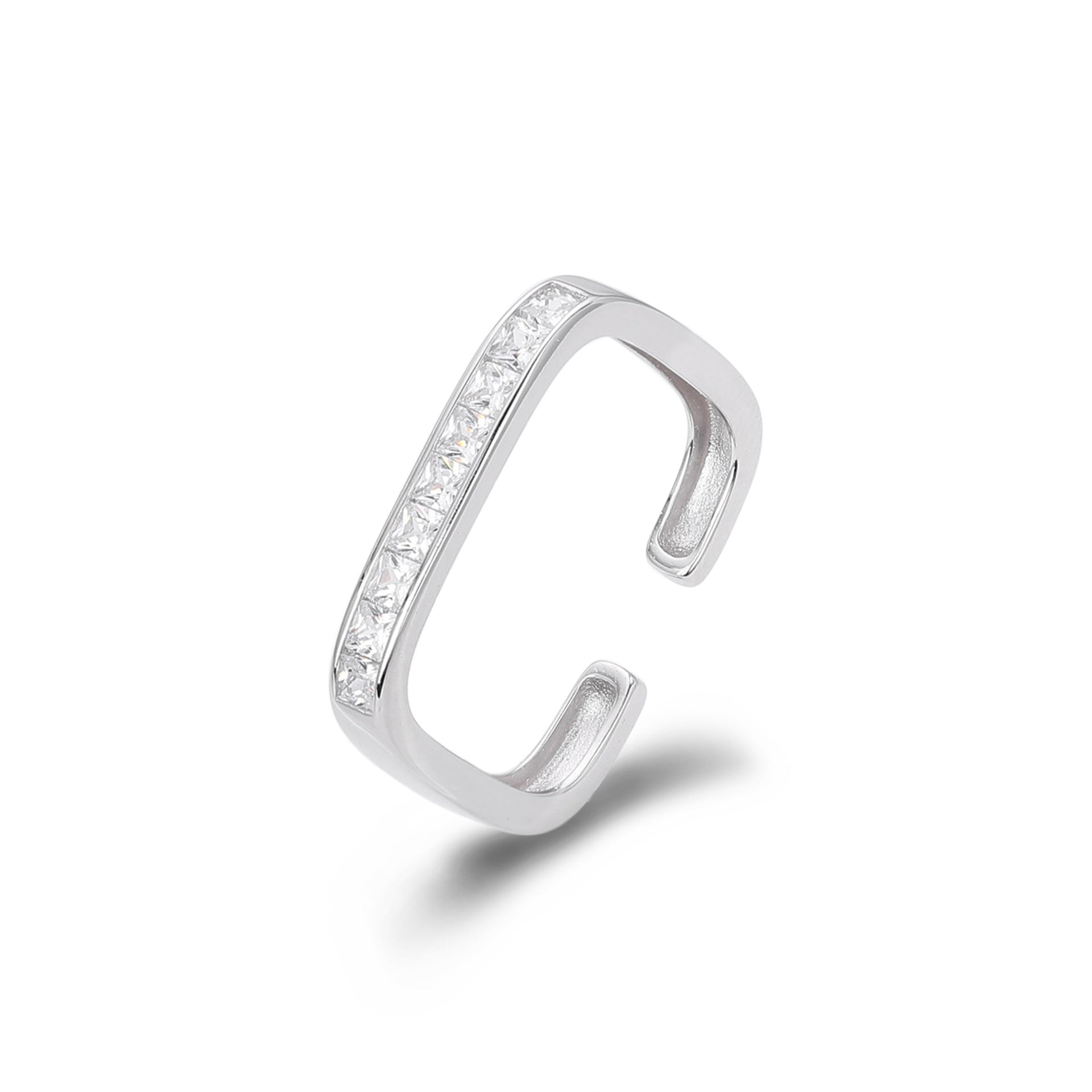 Damen Offener Ring mit luxuriösem Zirkonbesatz aus 925 Sterlingsilber Shop Nory