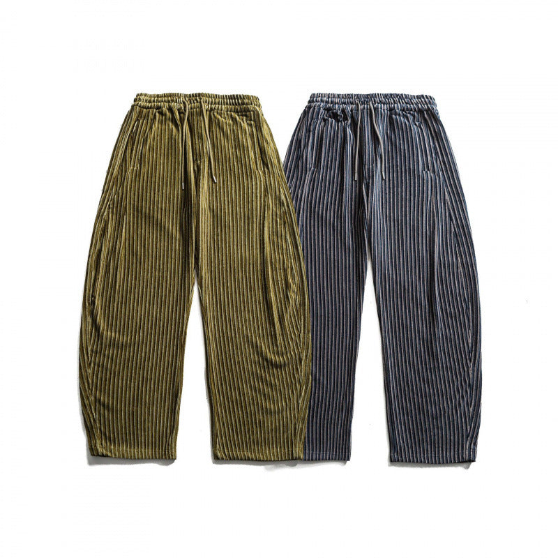 Unisex Weite Cord-Optik Loungehose mit Kordelzug und vertikalen Streifen Shop Nory