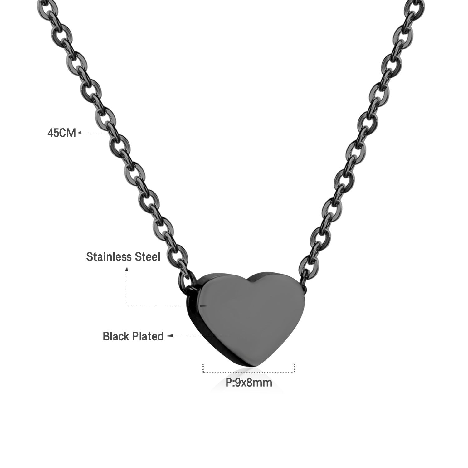 Damen Halskette mit herzförmigem Anhänger aus hochwertigem Edelstahl und antiallergischen Eigenschaften Shop Nory