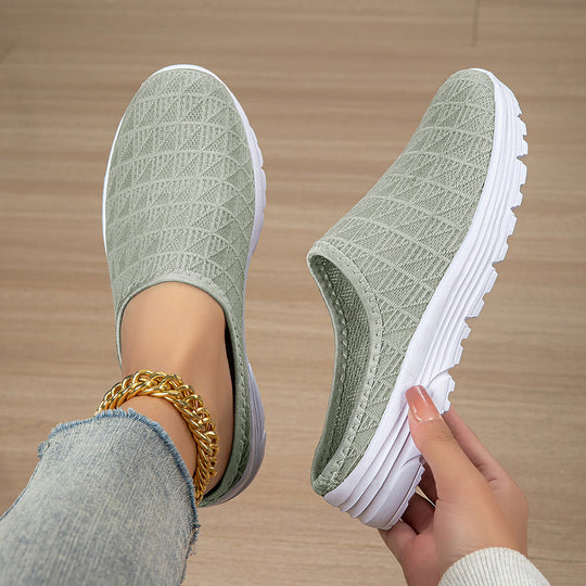 Damen Slip-On Freizeitschuhe mit atmungsaktiver Struktur Shopnory