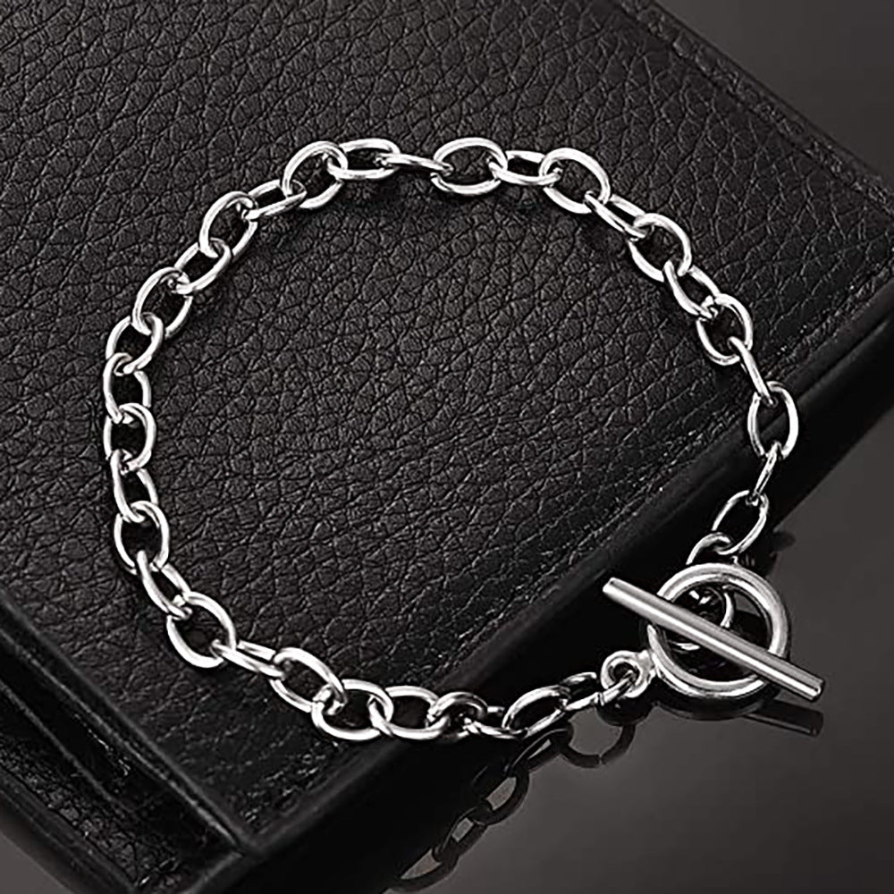 Damen Edelstahlarmband mit modernem Kettendesign und stilvollem Toggle-Verschluss Shop Nory
