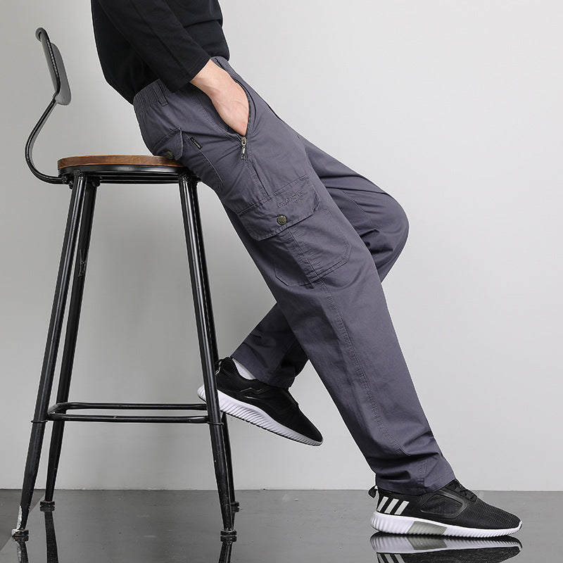 Herren Lockere Cargohose mit elastischem Bund, Multifach‑Taschen & geradem Bein Shop Nory