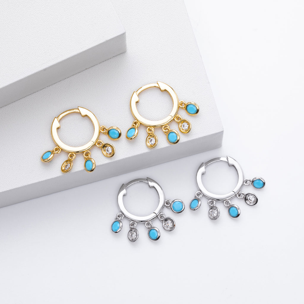 Damen Ohrhänger mit bunten Zirkon-Details Shop Nory