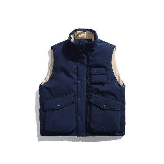 Unisex Wattierte Utility-Weste mit hohem Stehkragen und aufgesetzten Klappentaschen Shop Nory