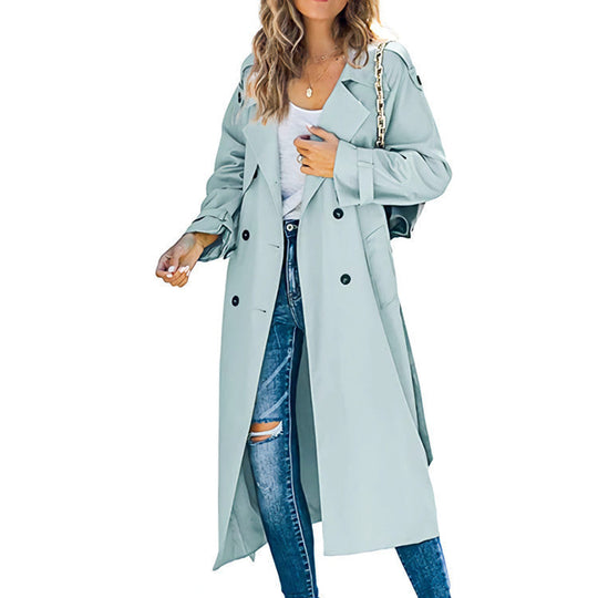 Damen legerer Trenchcoat mit Gürteldesign und stylischen Knöpfen