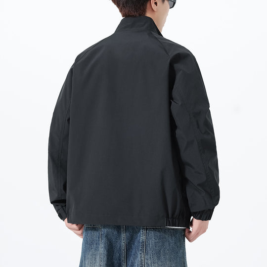 Herren Leichte Utility-Übergangsjacke mit Stehkragen, Raglanärmeln und verstellbaren Klettbündchen Shop Nory