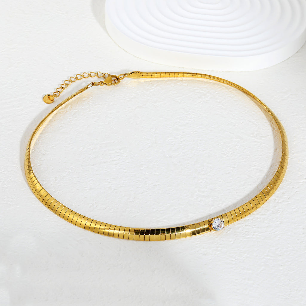 Damen elegante Choker-Halskette mit funkelndem Kristall Shop Nory