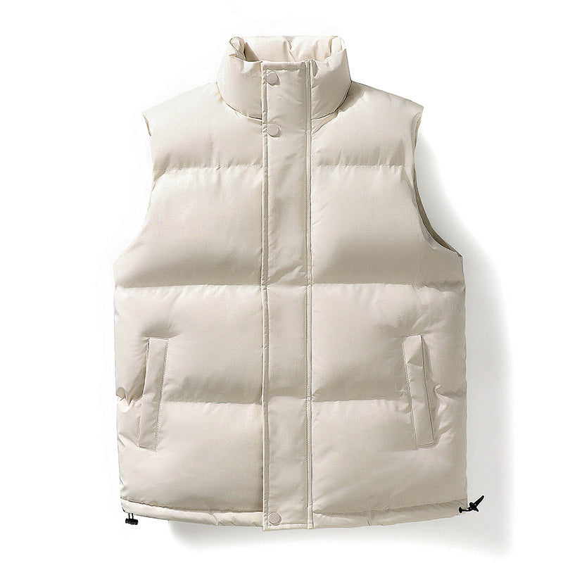 Damen Oversize Puffer‑Weste mit hohem Stehkragen, Frontblende und verstellbarem Kordelzugsaum Shop Nory