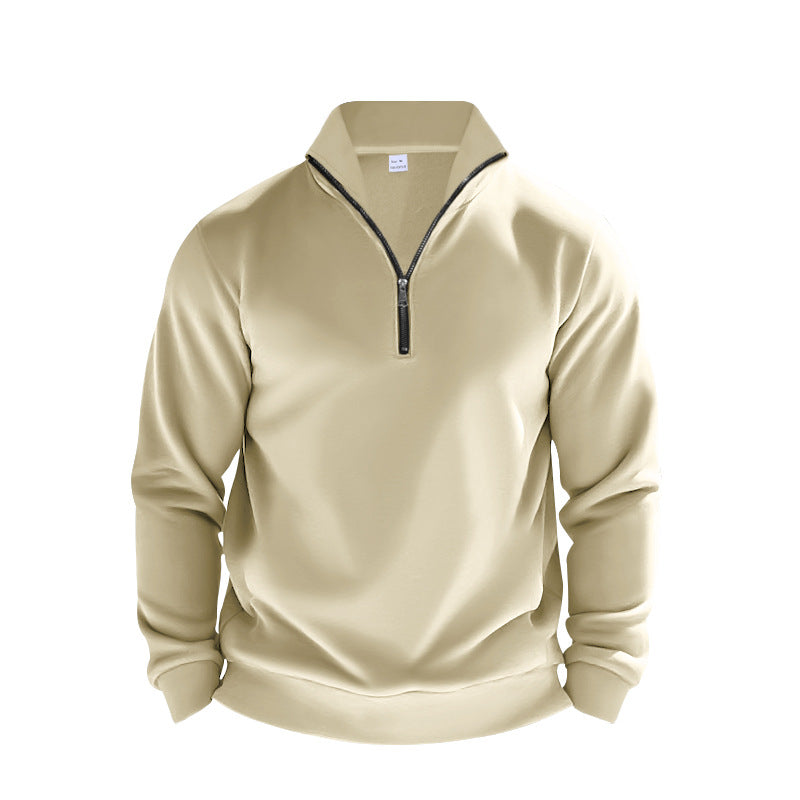Herren Sweatpullover mit halbem Reißverschluss und atmungsaktiver Struktur
