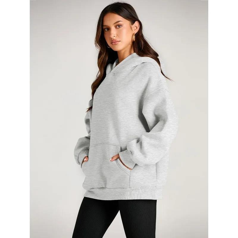 Damen nan oversized Kapuzenpullover mit verlängerter Silhouette und Kängurutasche Shop Nory