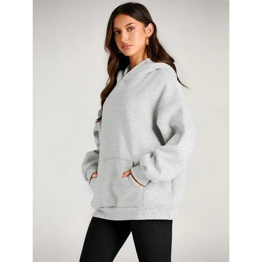 Damen nan oversized Kapuzenpullover mit verlängerter Silhouette und Kängurutasche Shop Nory