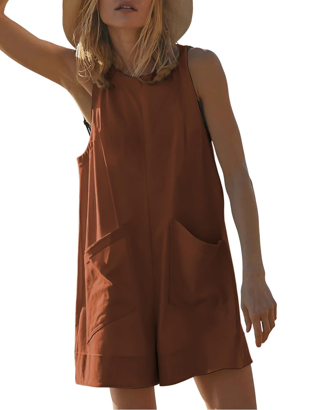 Damen Lässiger Jumpsuit mit praktischen Taschen und weit geschnittenem Design