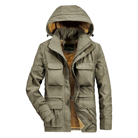 Herren Thermischer Kapuzen-Parka im Utility-Design mit Teddyfutter und Mehrfachtaschen Shop Nory
