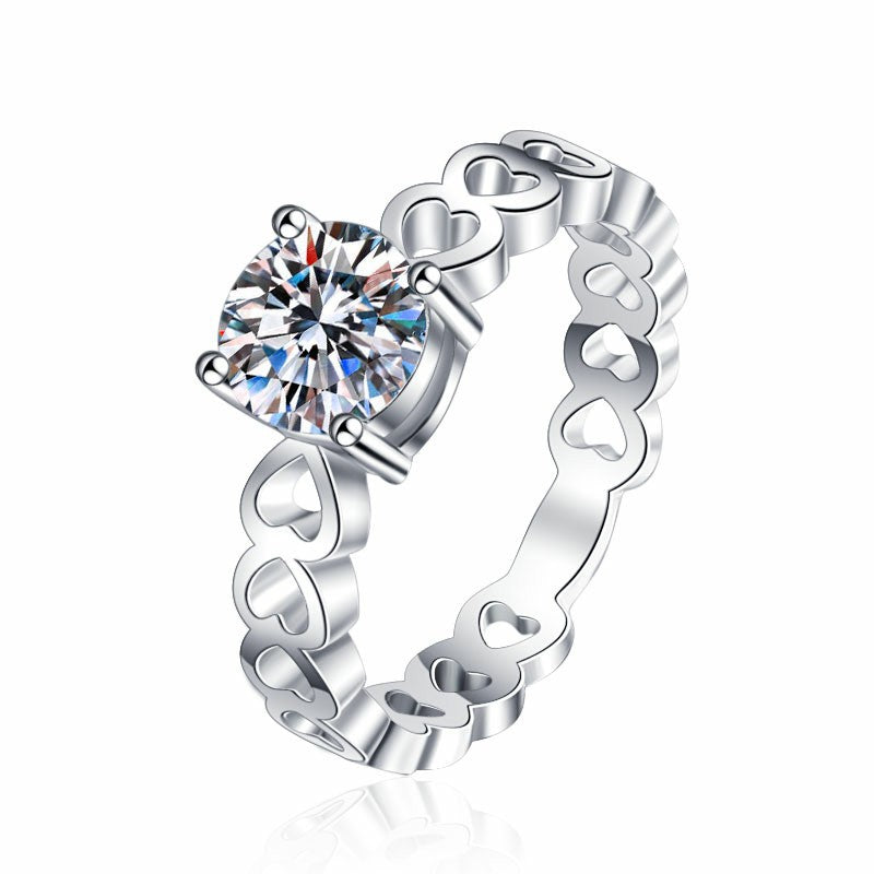 Damenring mit Herzdesign und strahlendem Zirkonia Shop Nory