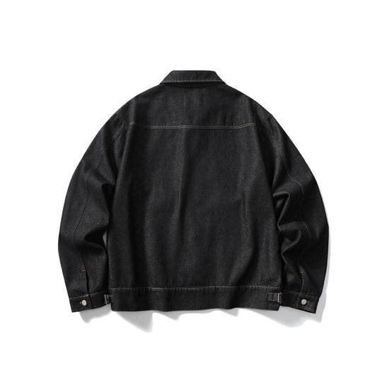 Unisex Boxy-Jeansblouson mit durchgehendem Reißverschluss und Workwear-Taschen Shop Nory