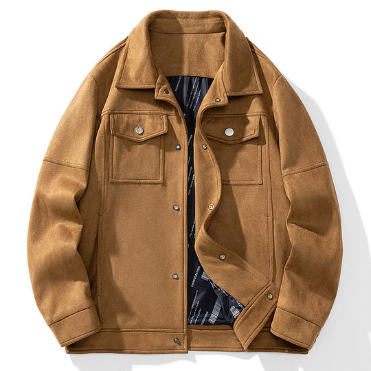 Herren Wildlederoptik Truckerjacke mit gesteppter Innenfütterung und Pattentaschen Shop Nory