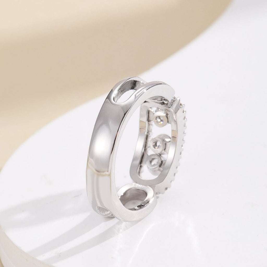 Damen goldener Zier-Ring mit funkelnden Steinen Shop Nory