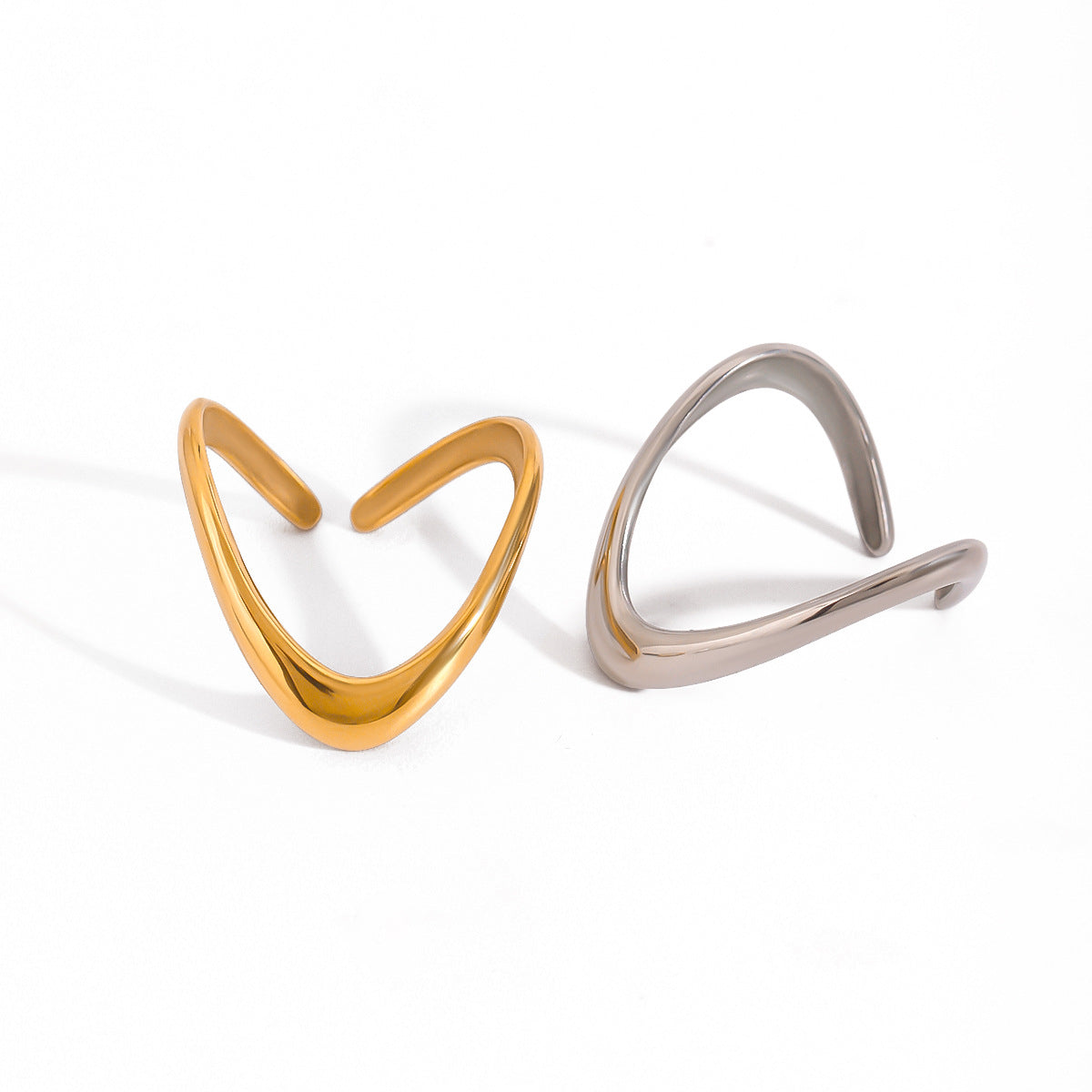 Damen Offenes Ringarmband aus hypoallergenem Edelstahl mit modernem Design Shop Nory