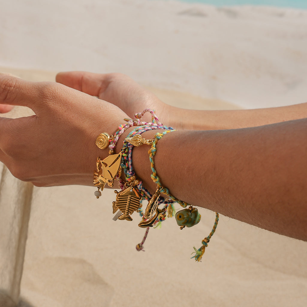 Damen Armband mit maritime Motiven aus hypoallergenem Edelstahl und geflochtenem Design Shop Nory