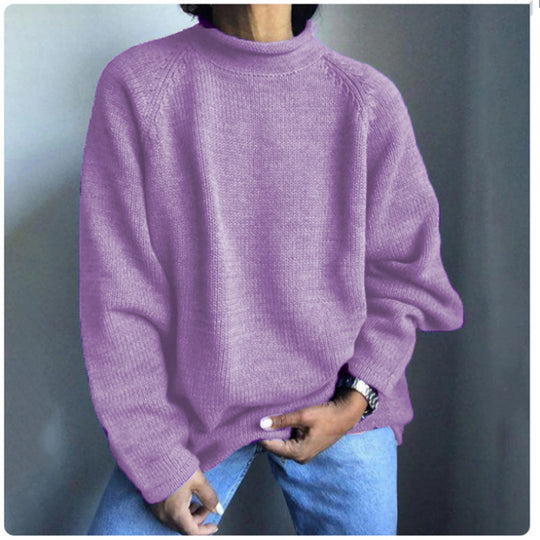 Damen nan kastiger Feinstrickpullover mit kurzem Stehkragen und Raglanärmeln Shop Nory