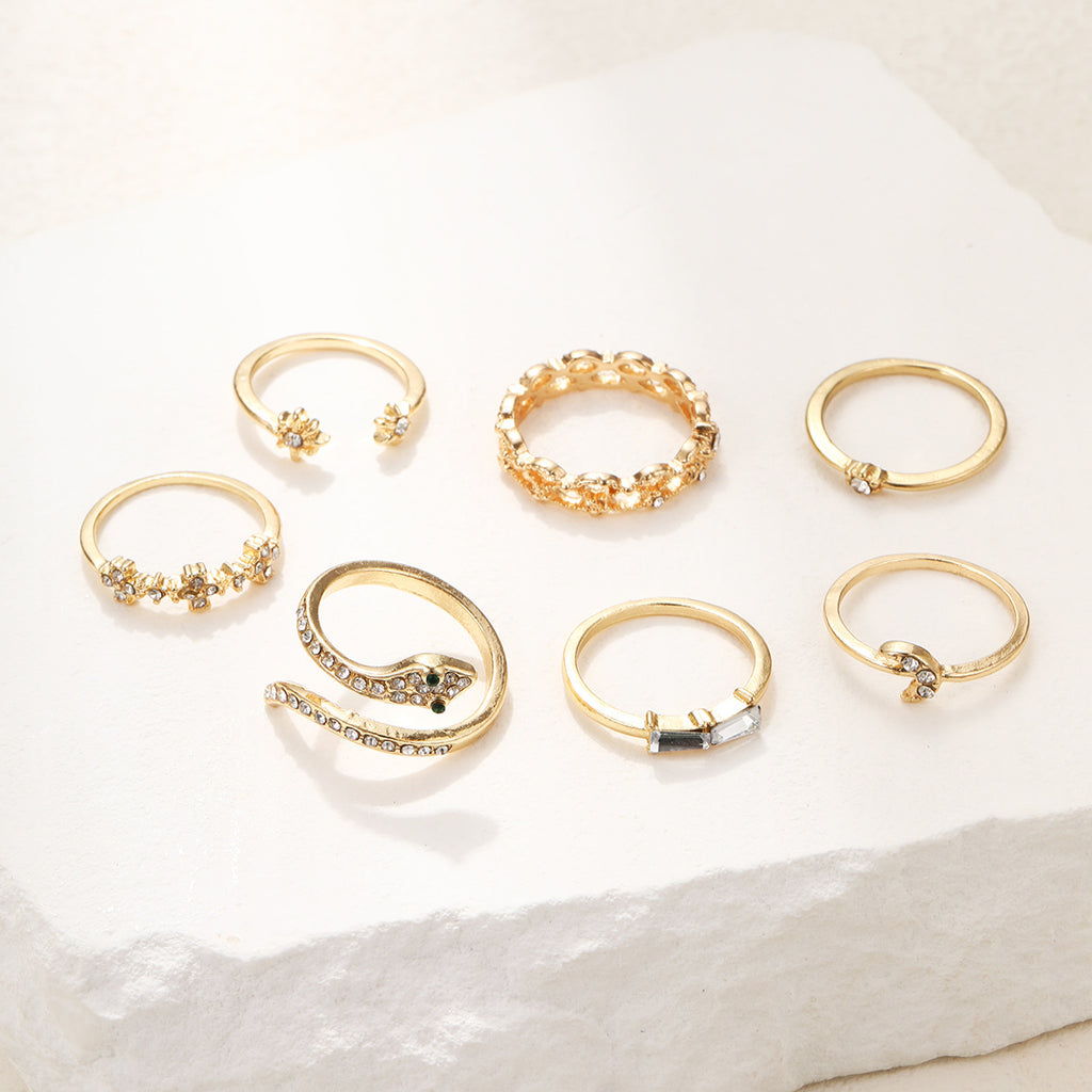 Damen Ring-Set mit kreativem Design und funkelnden Akzenten Shop Nory