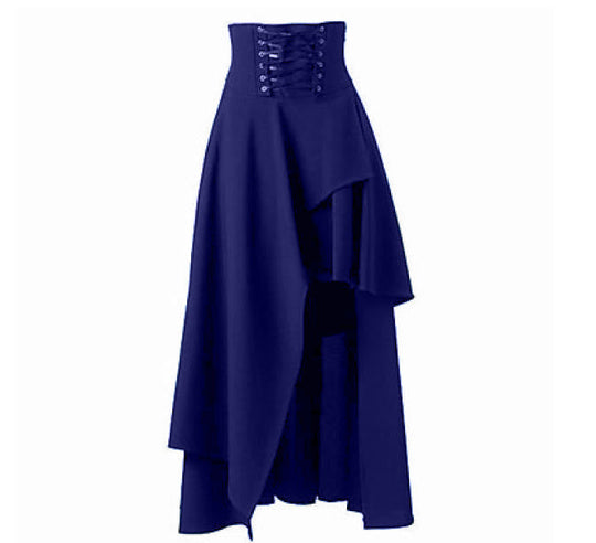 Damen Eleganter asymmetrischer Rock mit Schnürung