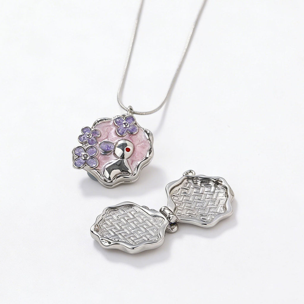 Damen filigraner Anhänger mit Kinder-Motiv und Blumendekor Shop Nory