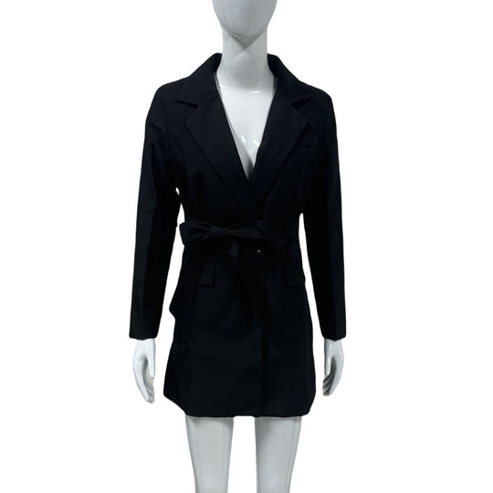 Damen Taillierter Blazer-Mantel mit Bindegürtel und Pattentaschen Shop Nory
