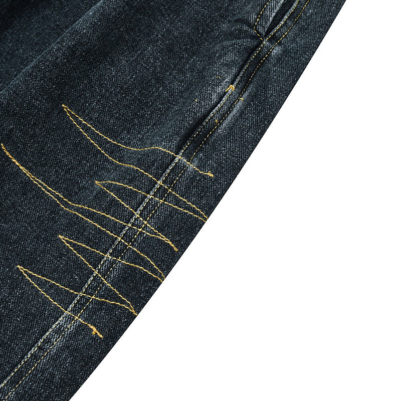 Damen Weite Denim‑Hose mit Kellerfalten, elastischem Bund und legerer Silhouette Shop Nory