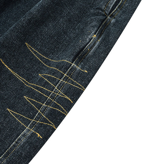 Damen Weite Denim‑Hose mit Kellerfalten, elastischem Bund und legerer Silhouette Shop Nory