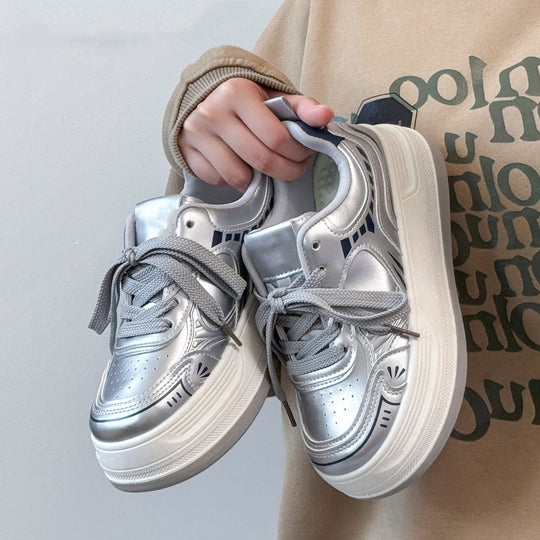 Damen Moderne Plateau-Sneaker mit metallic-Optik und dämpfender EVA-Zwischensohle Shop Nory