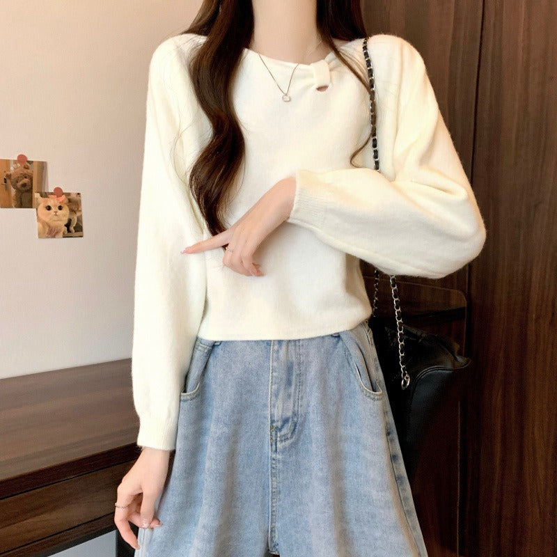 Damen Bequemer Pullover mit verspieltem Ausschnitt Shop Nory