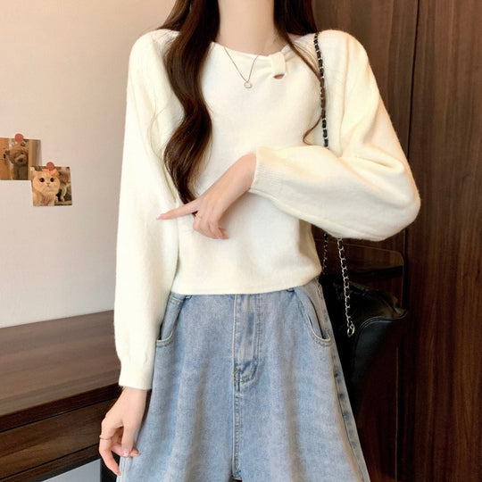 Damen Bequemer Pullover mit verspieltem Ausschnitt Shop Nory