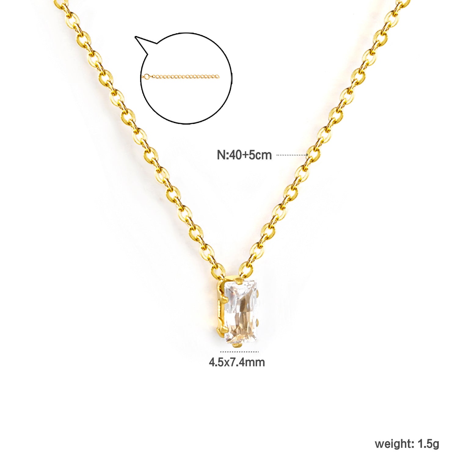 Damen edle Halskette mit funkelndem Kristallanhänger und verstellbarem Kettendesign Shop Nory
