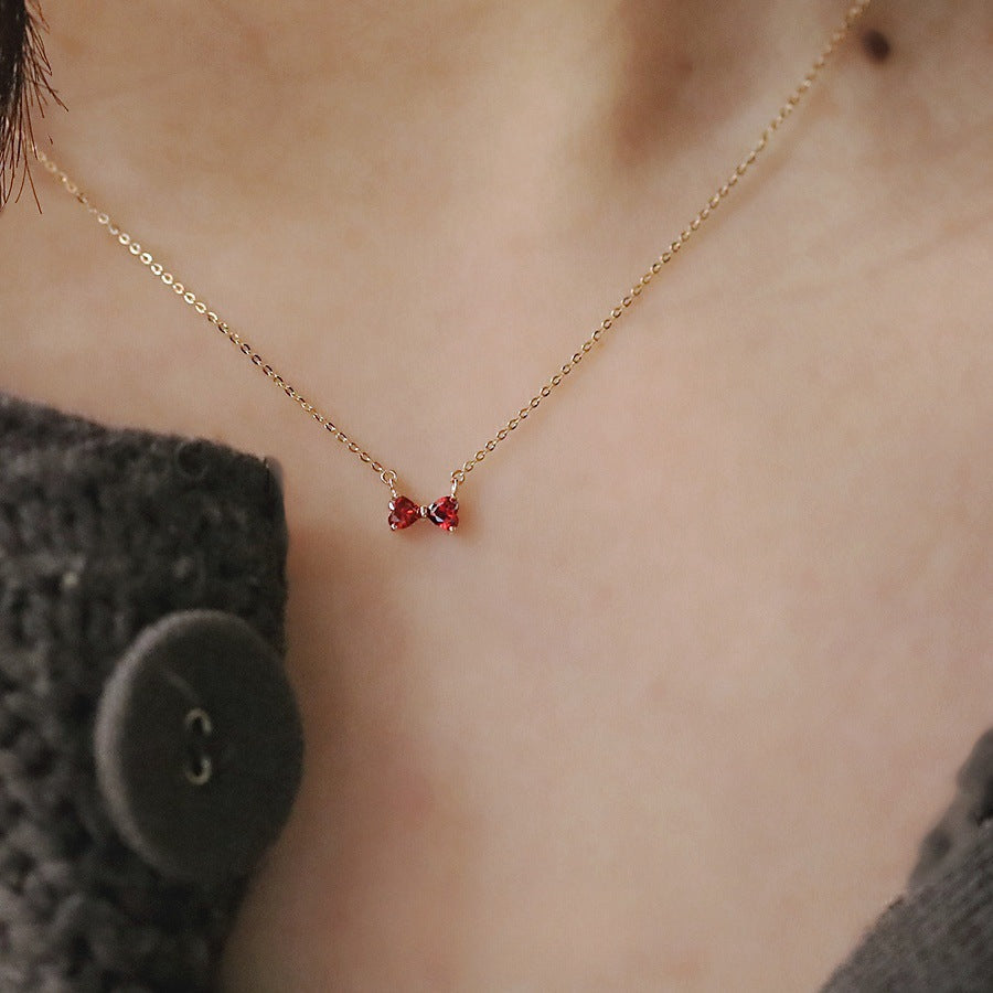 925 Sterling Silber Zirkon Kabelkette Einlage Schleife Knoten Halskette | Shop Nory