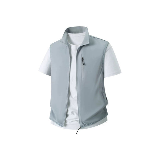 Herren Leichte Softshell-Utility-Weste mit Stehkragen, wasserabweisender Außenlage und Reißverschlusstaschen Shop Nory