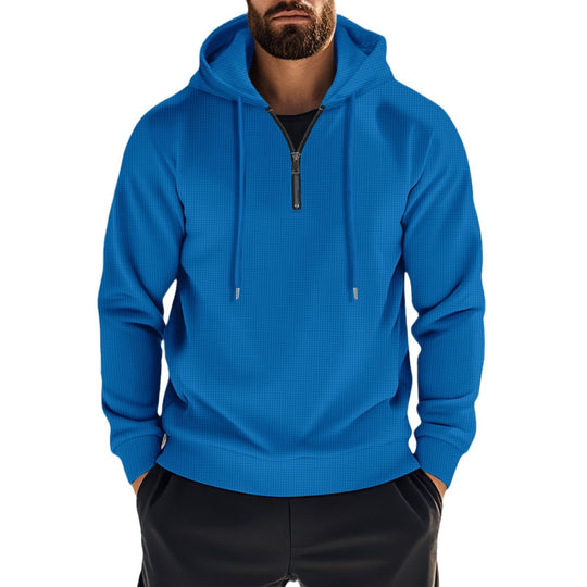 Herren nan Kapuzenpullover mit halbem Reißverschluss und feiner Waffelstruktur Shop Nory